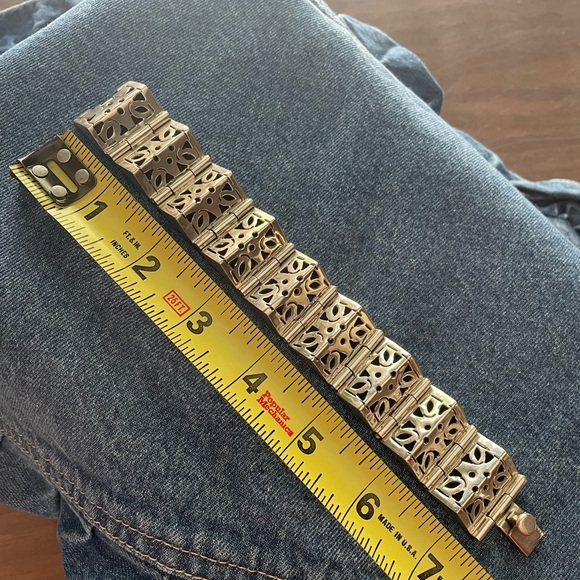 Vintage Handmade Mexico Taxco .925 Silver 9 Panel Hinged Cutout Bracelet Cuff - Picture 8 of 16